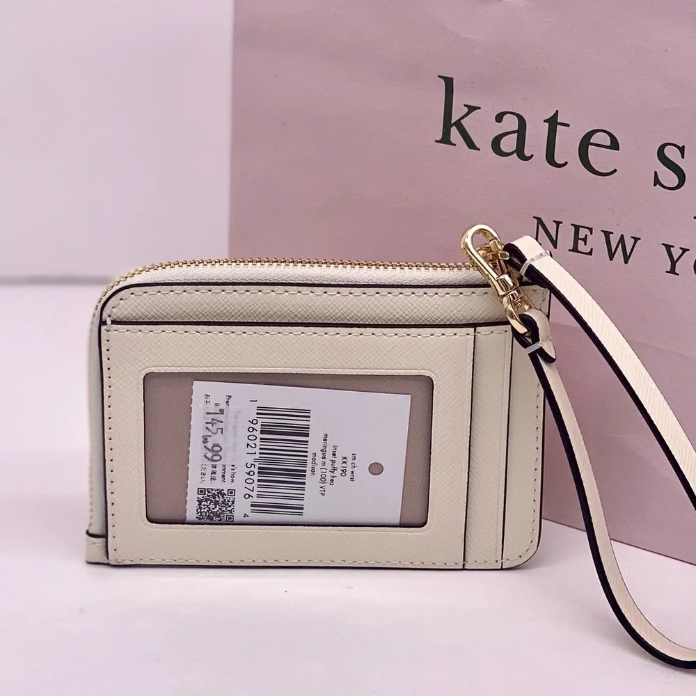 Kate Spade Madison Puffy Heart Small Card Holder Wristlet Wallet